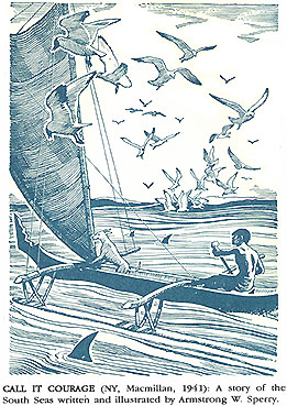 Illustration by Armstrong Sperry for Call It Courage, p. 91