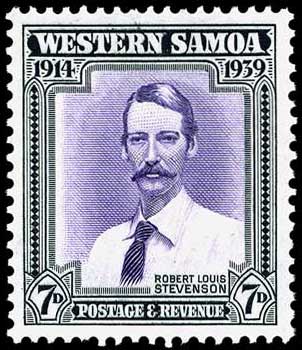 Stamp from Samoa of writer Robert Louis Stevenson